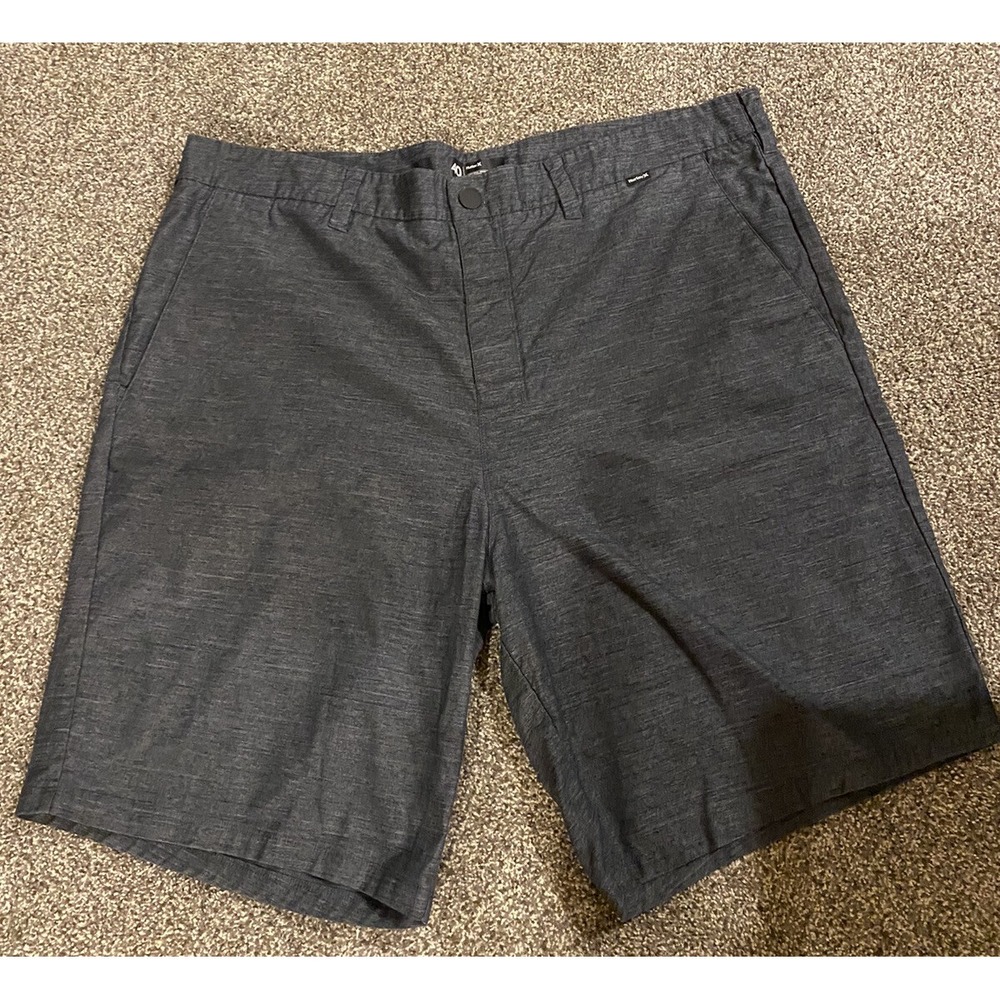 Hurley Nike Dri-FIT Mens 40 Walk Shorts Gray Heathered Flat Front Casual Chino